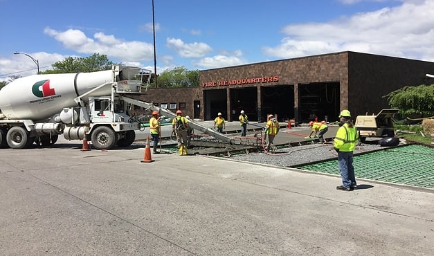 construction outside of firehouse